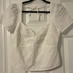 COPY - White eyelet crop top